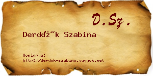 Derdák Szabina névjegykártya